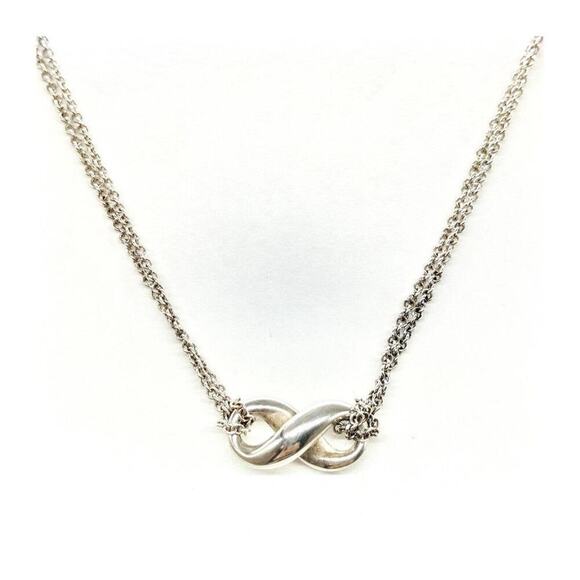 Authentic Tiffany & Co. Infinity Pendant Necklace – Sterling Silver 15" - Picture 2 of 8